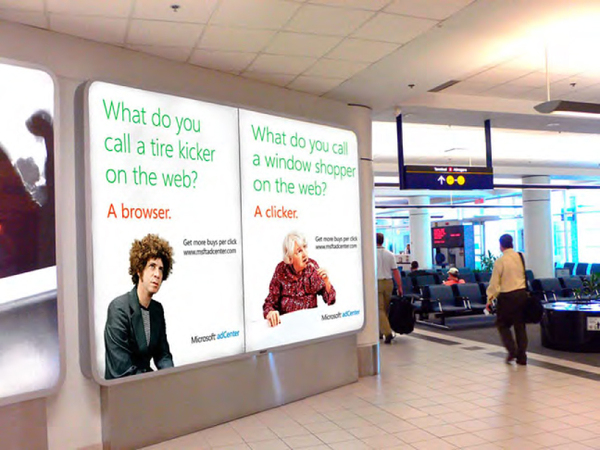Humorous airport diorama for Microsoft adCenter. : Telecom & Digital Media : Eva Okada