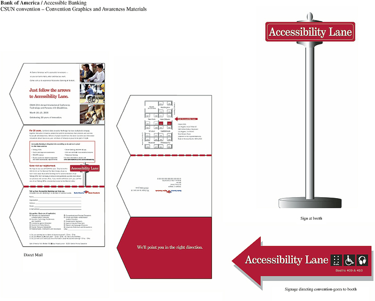 Awareness materials and signage for CSUN convention. : Financial Services : Eva Okada