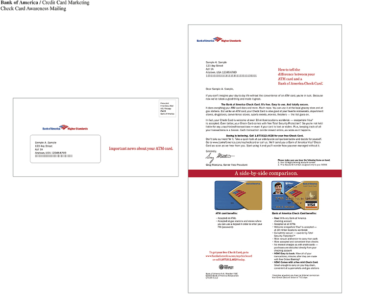 Seeing is believing: your debit card has a lot more benefits than an ATM card. : Direct Mail : Eva Okada