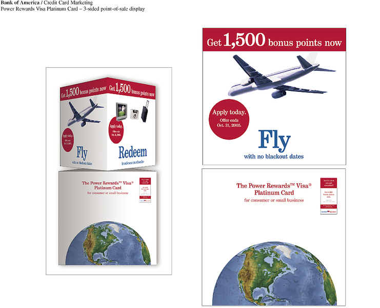 3-D in-bank promotional signage. : Financial Services : Eva Okada