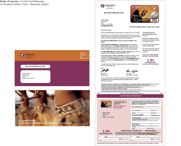 Credit Cards: a different, visual approach to the percentage rate wars make this dm package stand out from the competition. : Direct Mail : Eva Okada