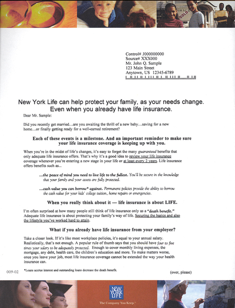 ...even in the graphics and copy of the letter. : Insurance : Eva Okada